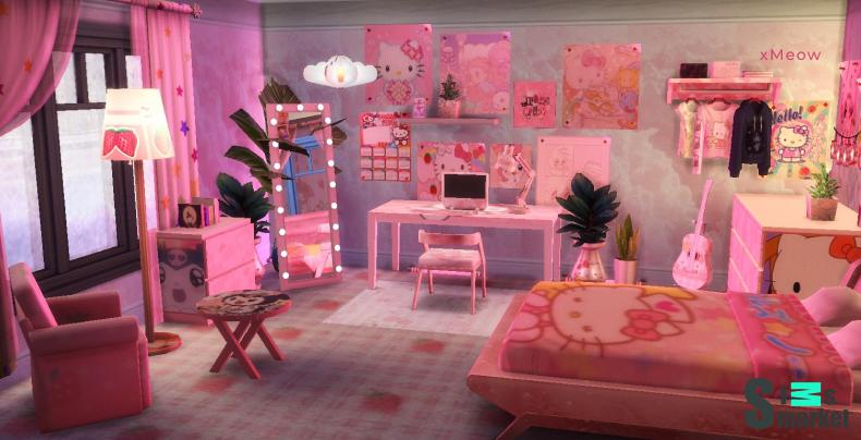 Интерьер Hello Kitty by xMeow для Симс 4. Скачать мод