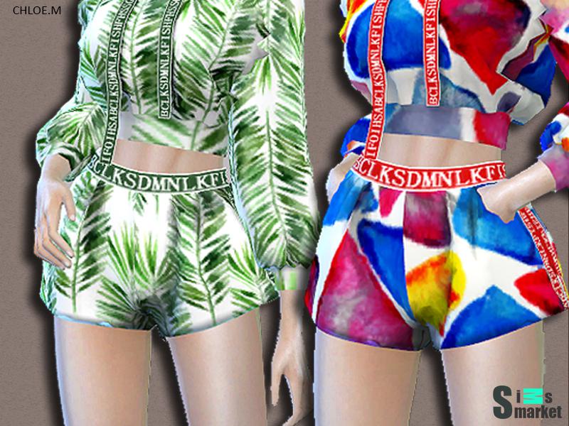 Яркие спортивные шорты  для Симс 4. Скачать мод