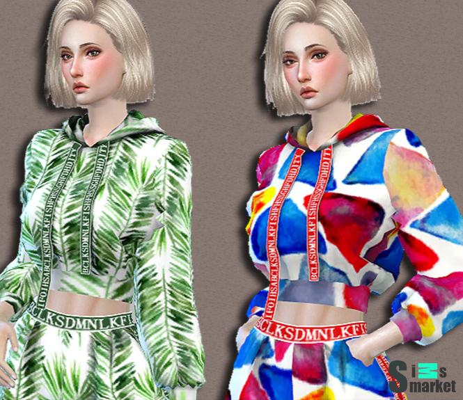 Яркое спортивное худи для Симс 4. Скачать мод