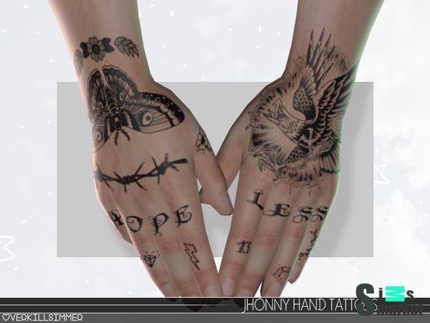 Jhonny Hand Tattoos для Симс 4. Скачать мод