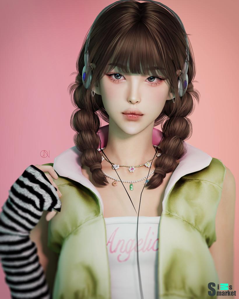 [JINO] HAIR N21 CHLOE для Симс 4. Скачать мод