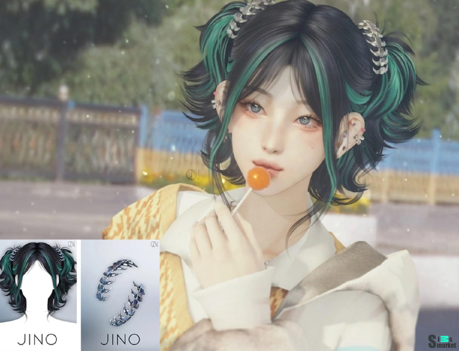 [JINO] HAIR N22 BONNY + ACC N7 BONNY CLIP для Симс 4. Скачать мод
