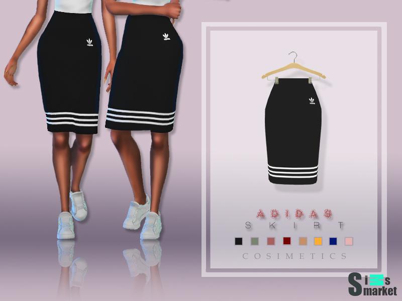 Юбка "Adidas" by cosimetics для Симс 4. Скачать мод