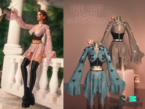 Юбка и блузка fairy by brsims x dream girl для Симс 4. Скачать мод