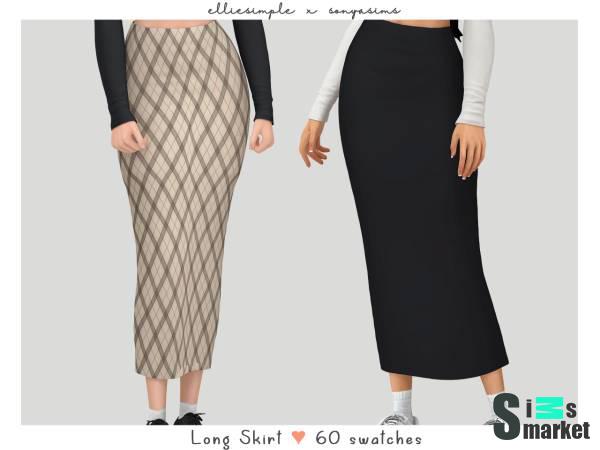 Юбка "long skirt" для Симс 4 для Симс 4. Скачать мод