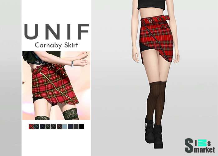 Юбка "UNIF Carnaby Skirt" для Симс 4 для Симс 4. Скачать мод