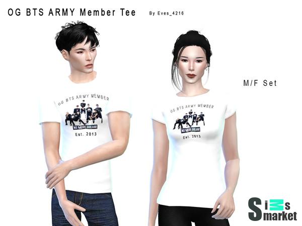 K-Pop  BTS OG ARMY Member футболки by Kireina Sims для Симс 4. Скачать мод