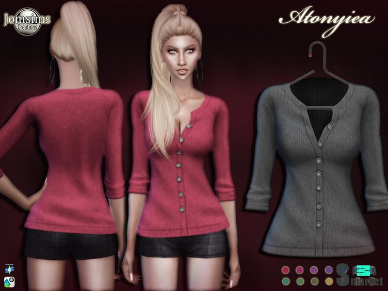 Кардиган Atonyiea от jomsims для Симс 4. Скачать мод