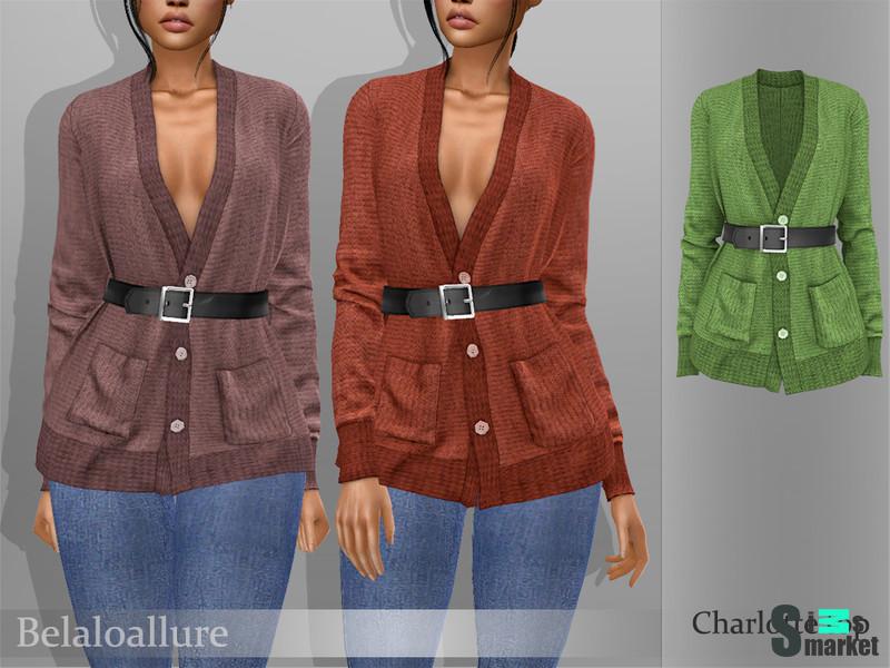 Кардиган Charlotte от belloallure  для Симс 4. Скачать мод