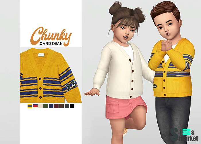 Кардиган "Chunky Cardigan" для Симс 4 для Симс 4. Скачать мод