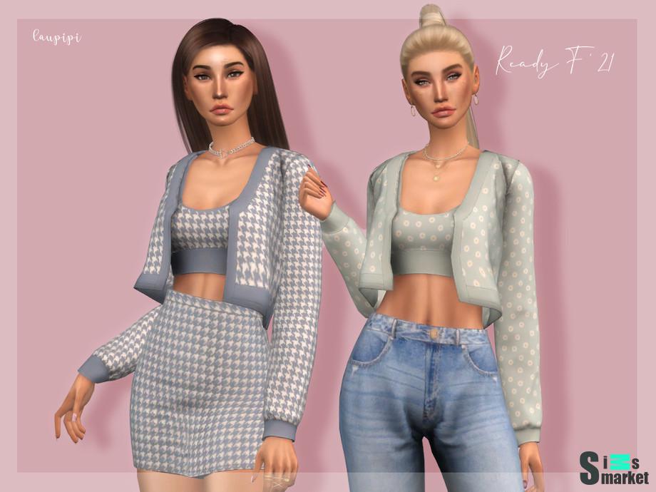 Кардиган Rebeca by laupipi для Симс 4. Скачать мод