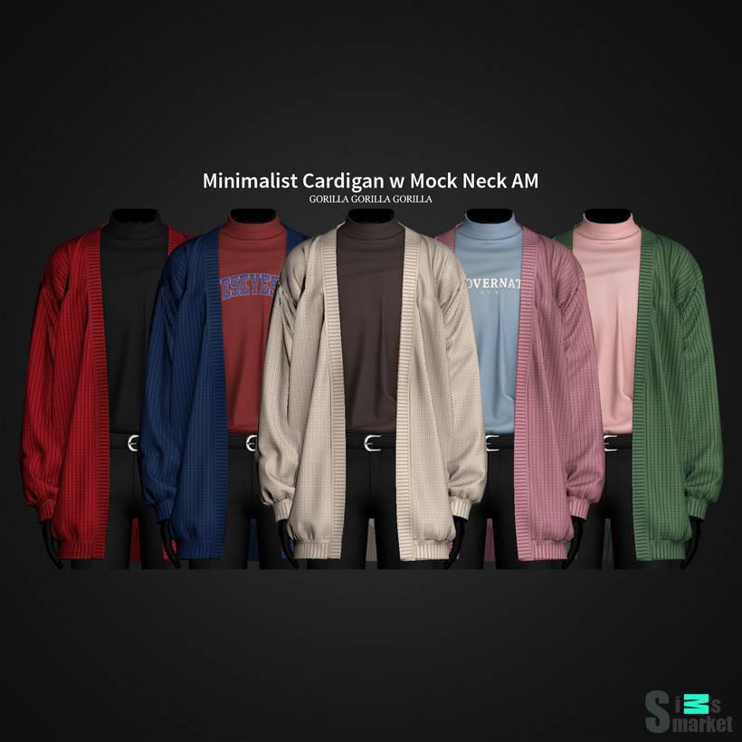 Кардиган с водолазкой для симов "Minimalist Cardigan w Mock Neck AM" дл для Симс 4. Скачать мод