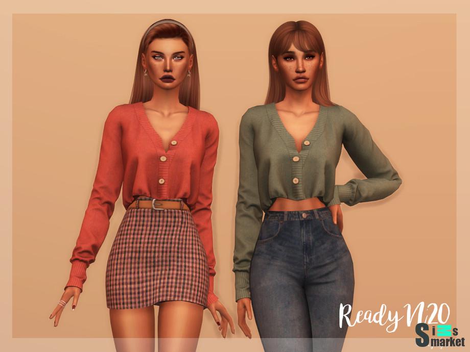 Кардиган TP366 by laupipi для Симс 4. Скачать мод