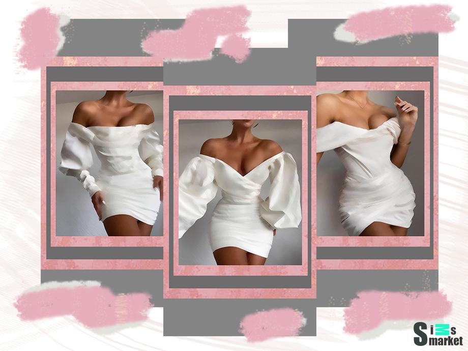 картина_white dress для Симс 4. Скачать мод