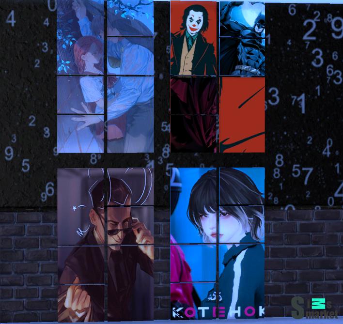 Картины из кусков для Симс 4. Скачать мод