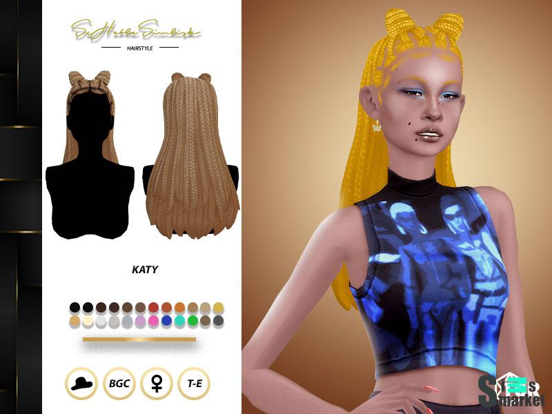 Katy Hairstyle by sehablasimlish для Симс 4. Скачать мод