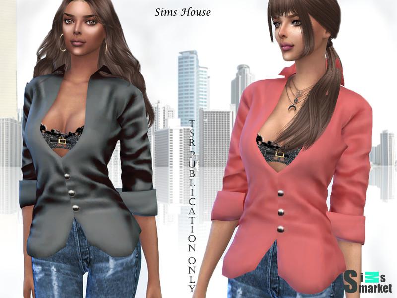 Классический пиджак от SimsHouse  для Симс 4. Скачать мод