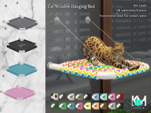 [km] cat window hanging bed для Симс 4. Скачать мод