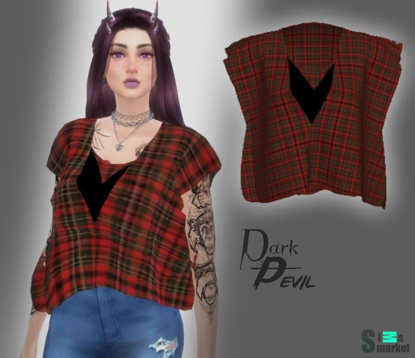 Кофта в клеточку от Dark Devil для Симс 4. Скачать мод