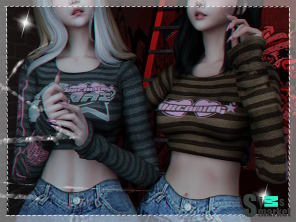 Кофточка от babyetears для Симс 4. Скачать мод