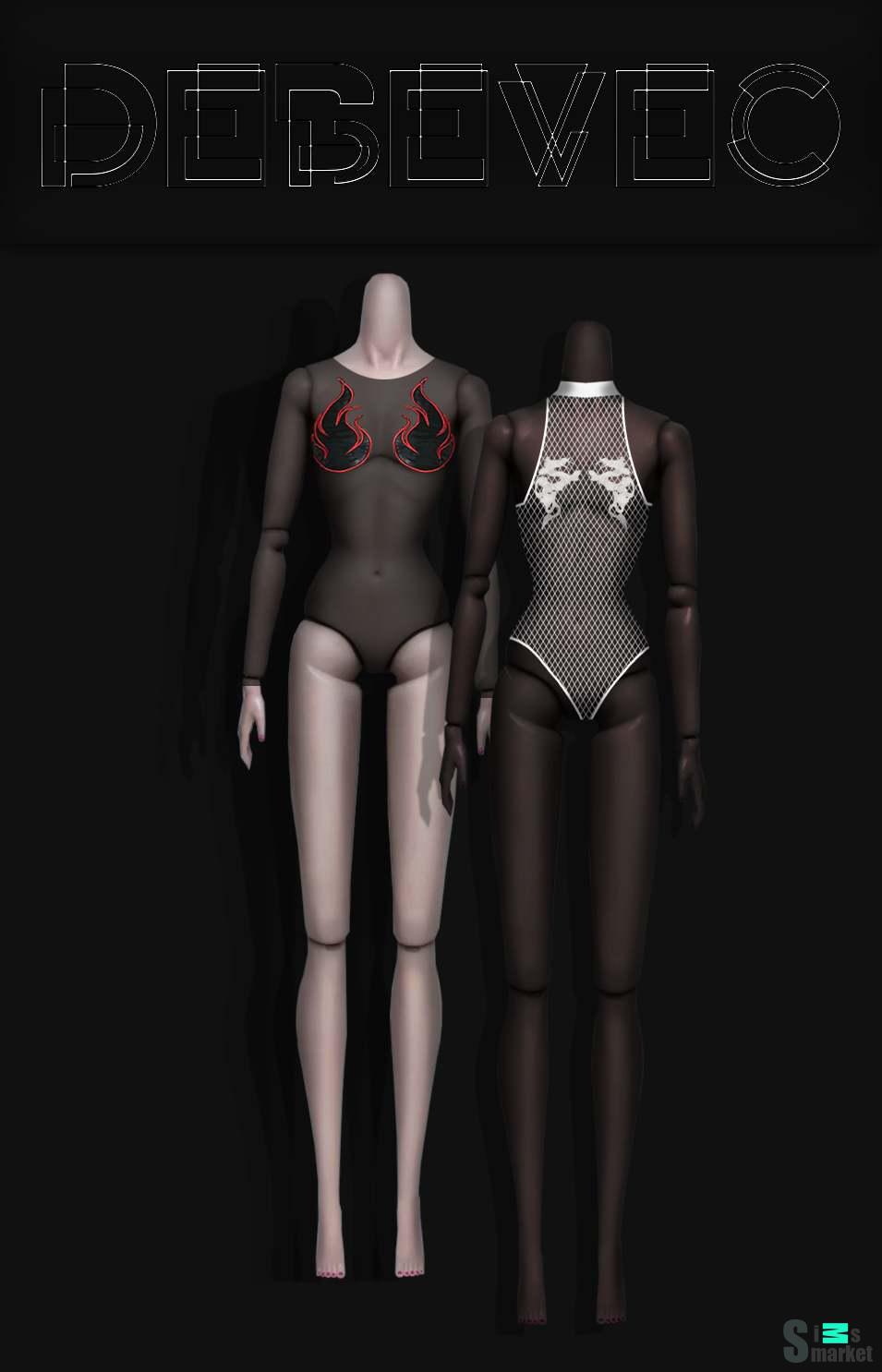 Коллекция боди "LAST NIGHT" для Симс 4 для Симс 4. Скачать мод