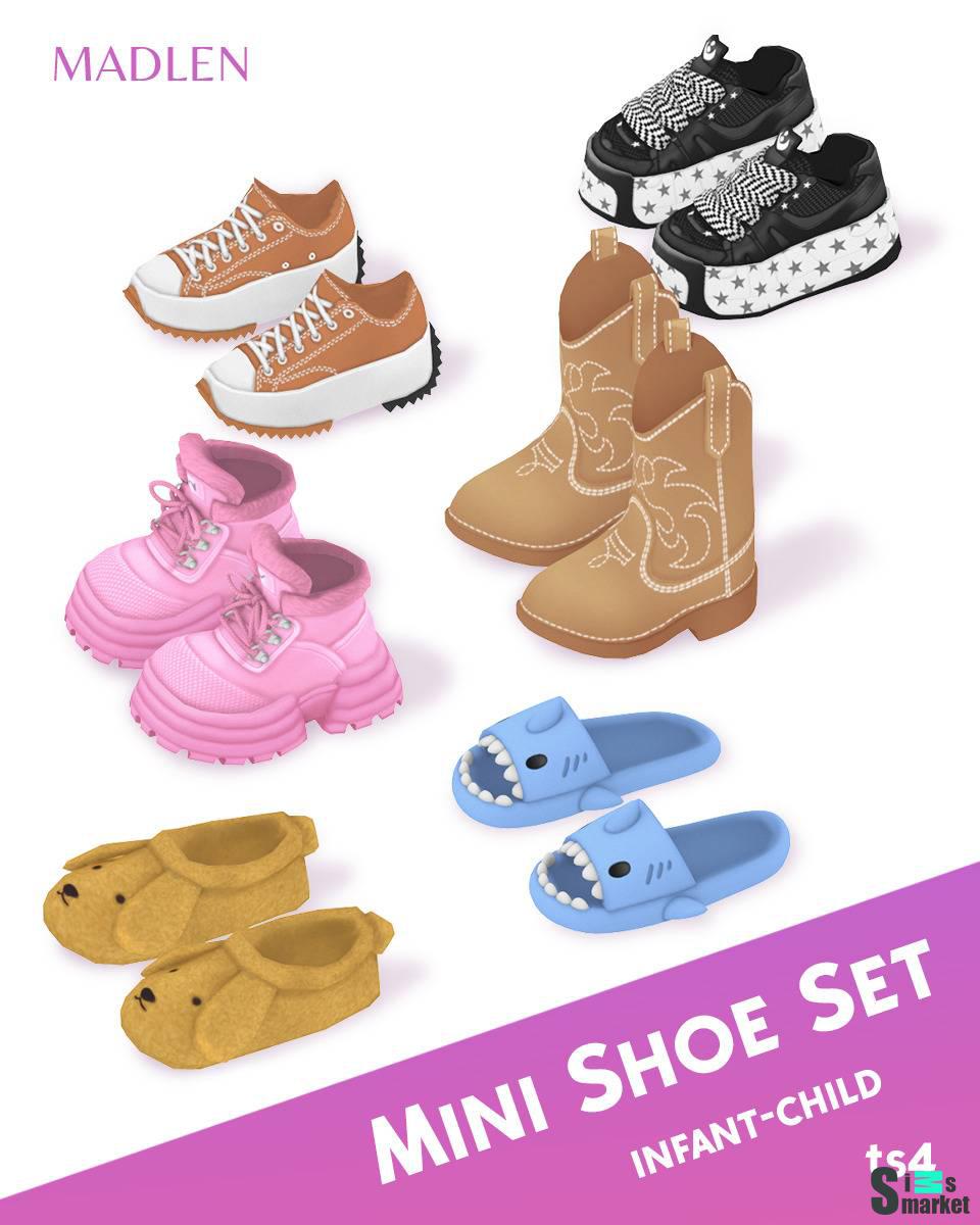 Коллекция обуви для детей, тоддлеров и младенцев "Mini Shoe Set для Симс 4. Скачать мод