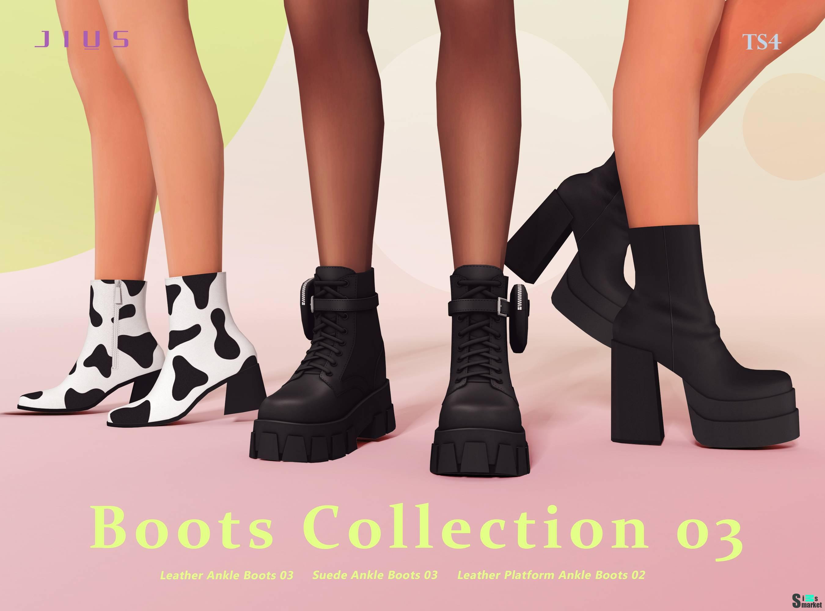 Коллекция женской обуви "Boots Collection 03" для Симс 4 для Симс 4. Скачать мод