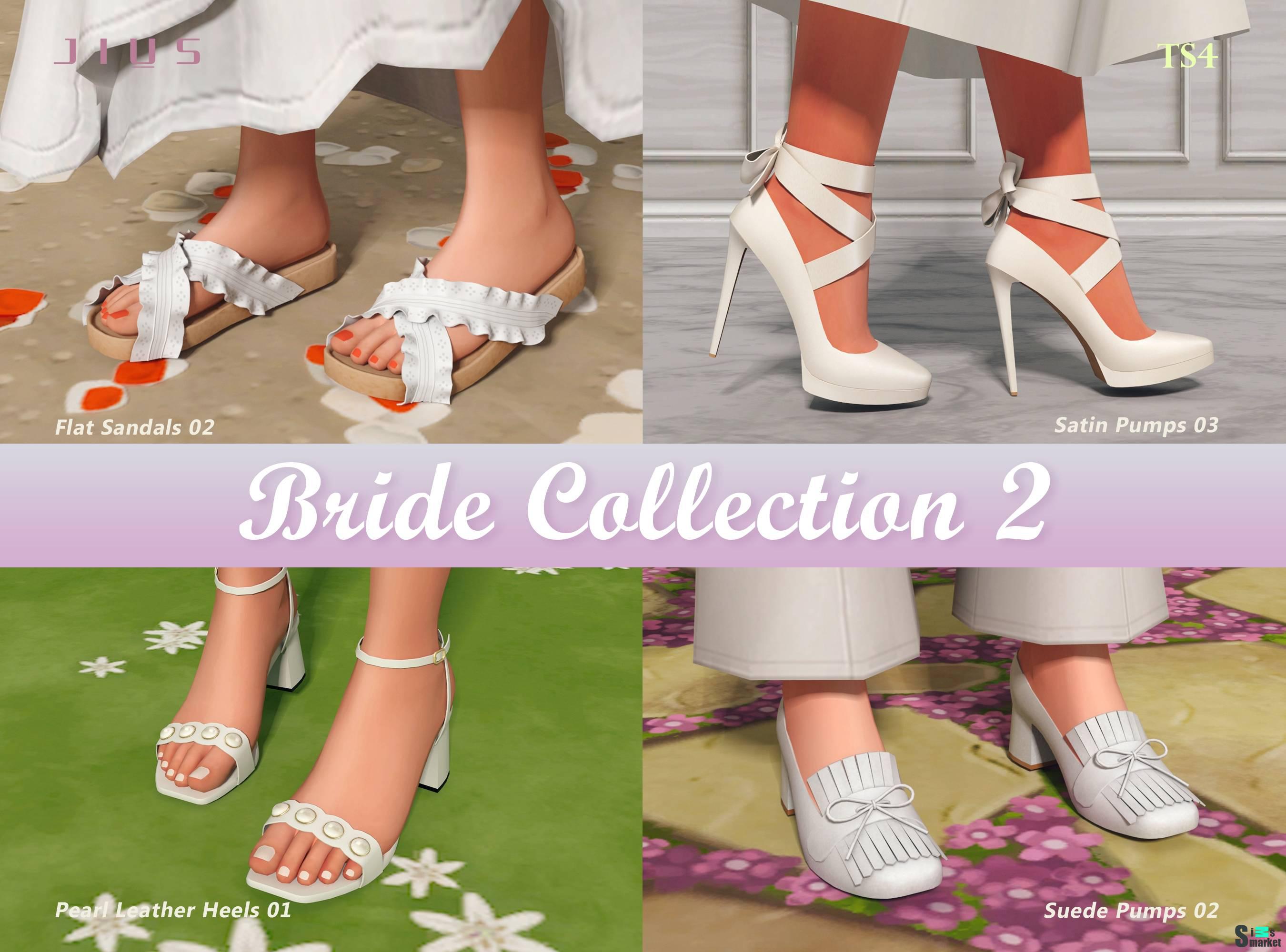 Коллекция женской обуви "Bride Collection 02" для Симс 4 для Симс 4. Скачать мод