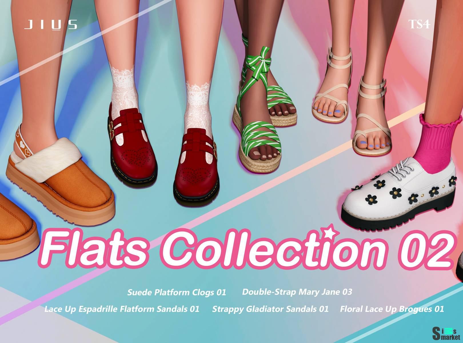 Коллекция женской обуви "Flats Collection 02" для Симс 4 для Симс 4. Скачать мод