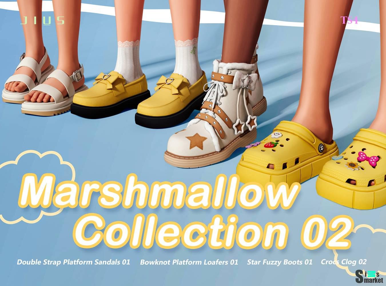 Коллекция женской обуви "Marshmallow Collection 02" для Симс 4 для Симс 4. Скачать мод