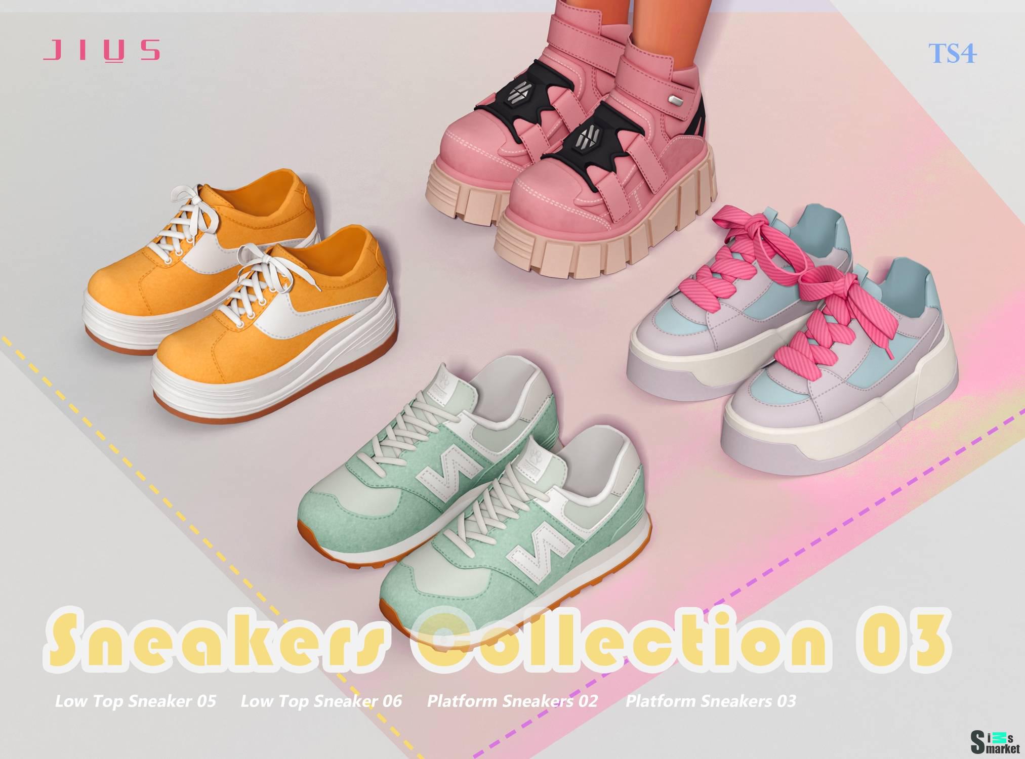 Коллекция женской обуви "Sneakers Collection 03" для Симс 4 для Симс 4. Скачать мод