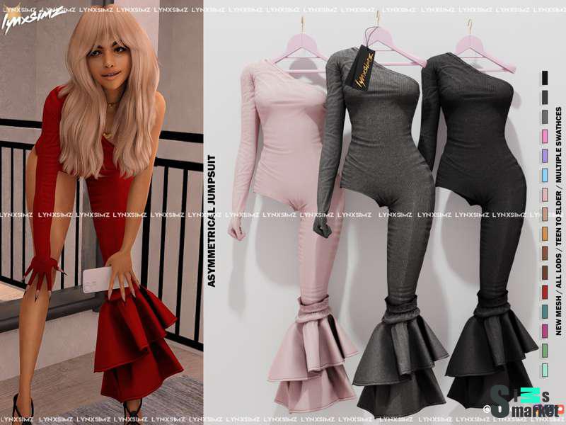 Комбинезон Asymmetrical для Симс 4. Скачать мод Комбинезон Asymmetrical для Симс 4. Скачать мод