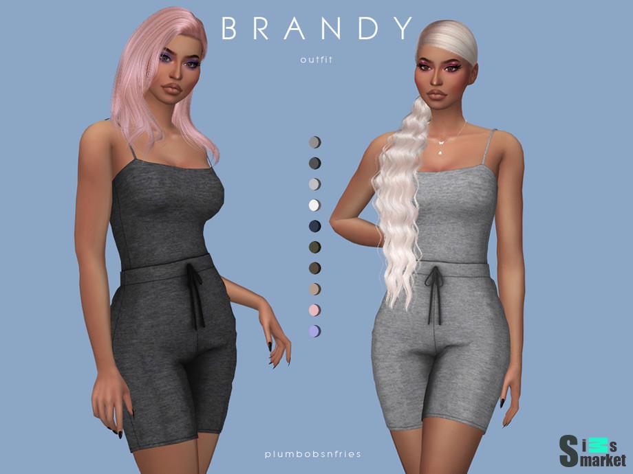 Комбинезон BRANDY by Plumbobs n Fries для Симс 4. Скачать мод