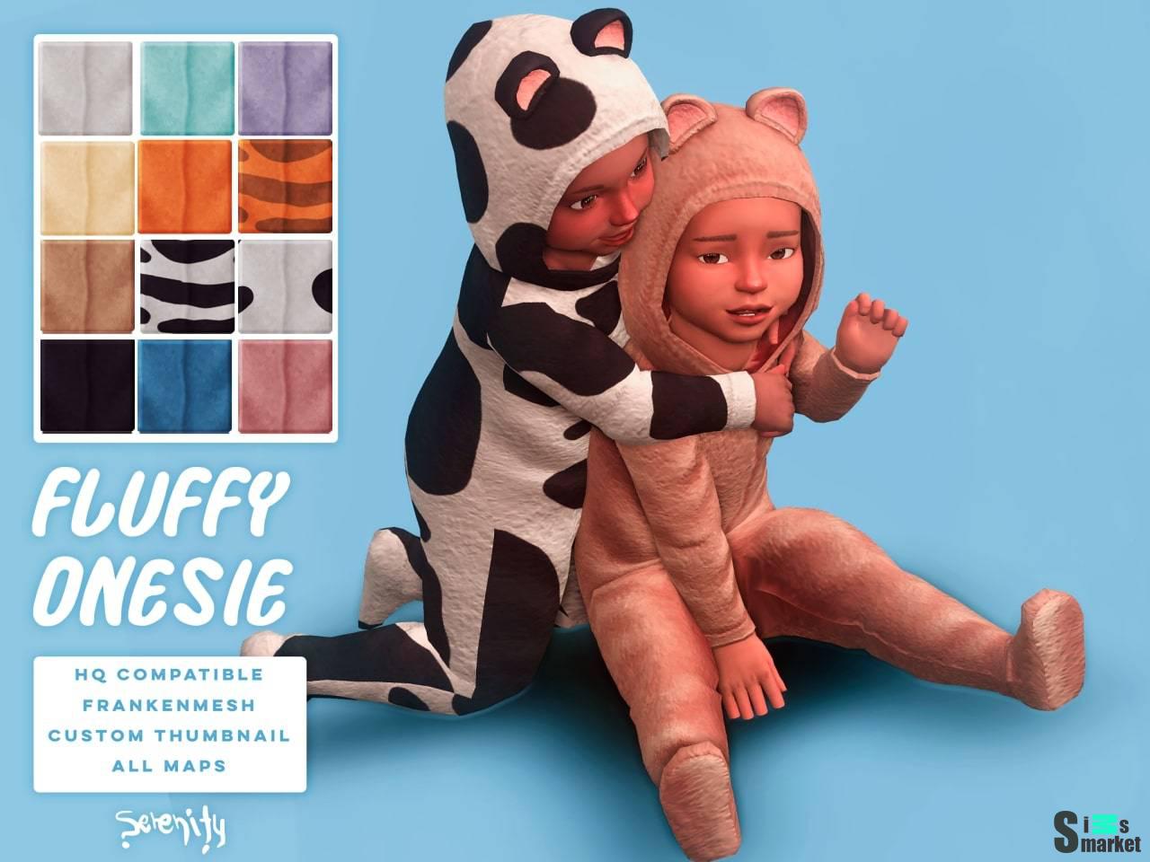 Комбинезон для малышей "fluffy onesie" для Симс 4 для Симс 4. Скачать мод