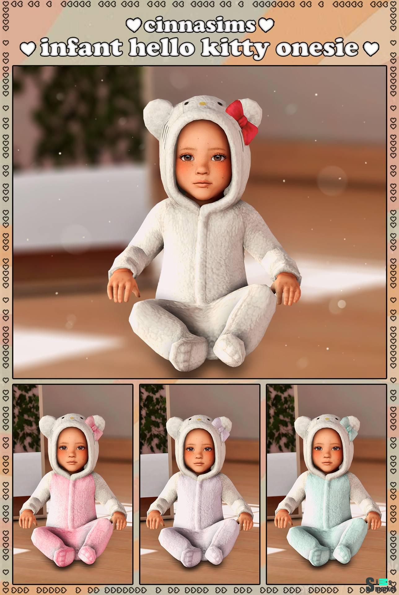 Комбинезон для младенцев "infant hello kitty onesie" для Симс 4 для Симс 4. Скачать мод