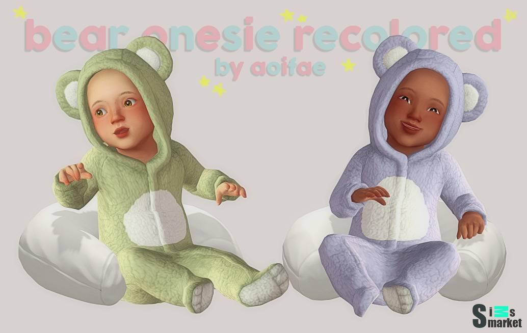 Комбинезон для младенцев "the cutest little bear onesie recolored" для Симс 4 для Симс 4. Скачать мод