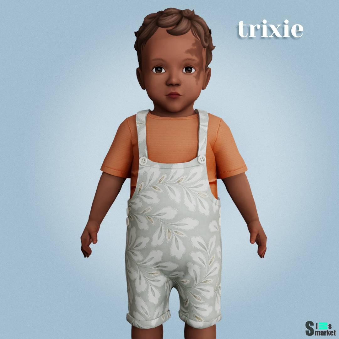 Комбинезон с футболкой для младенцев "Trixie overalls" для Симс 4 для Симс 4. Скачать мод