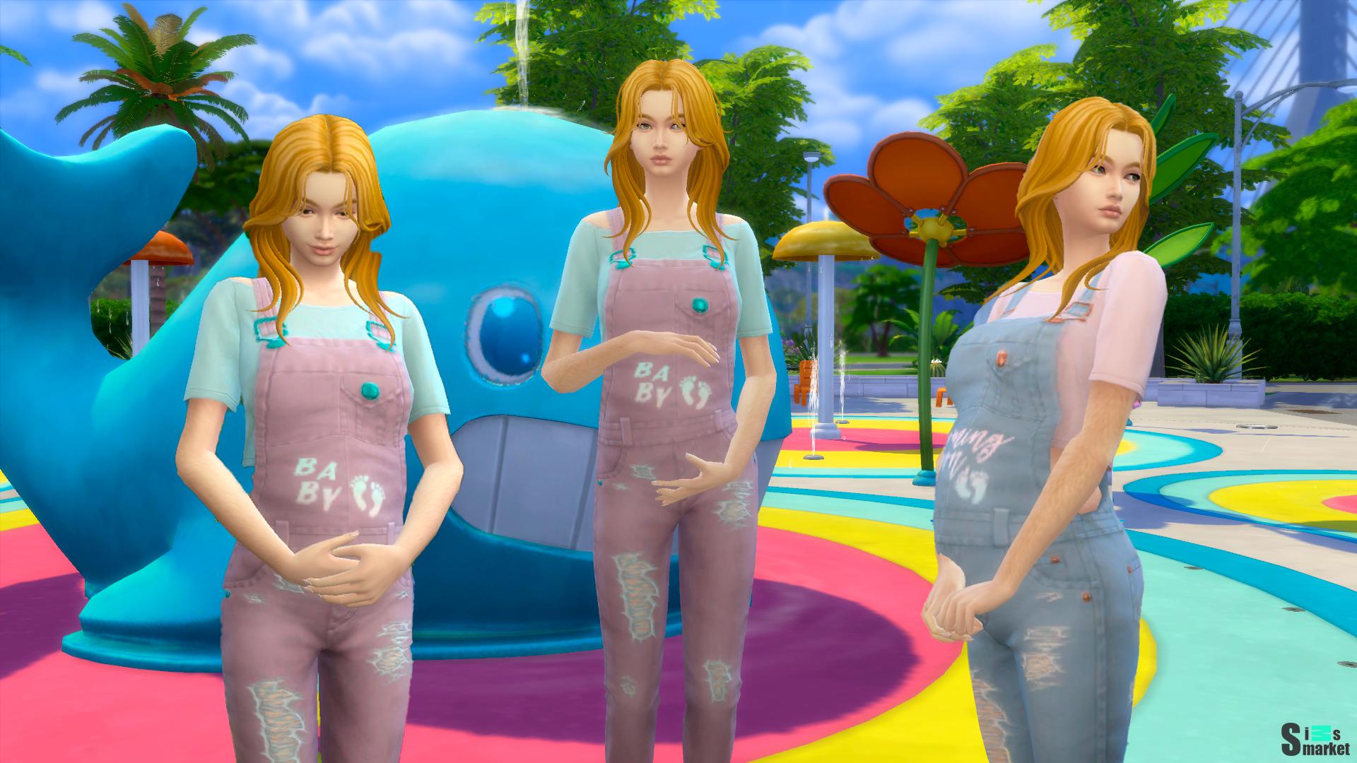 Комбинезон "В ожидании" для Симс 4. Скачать мод