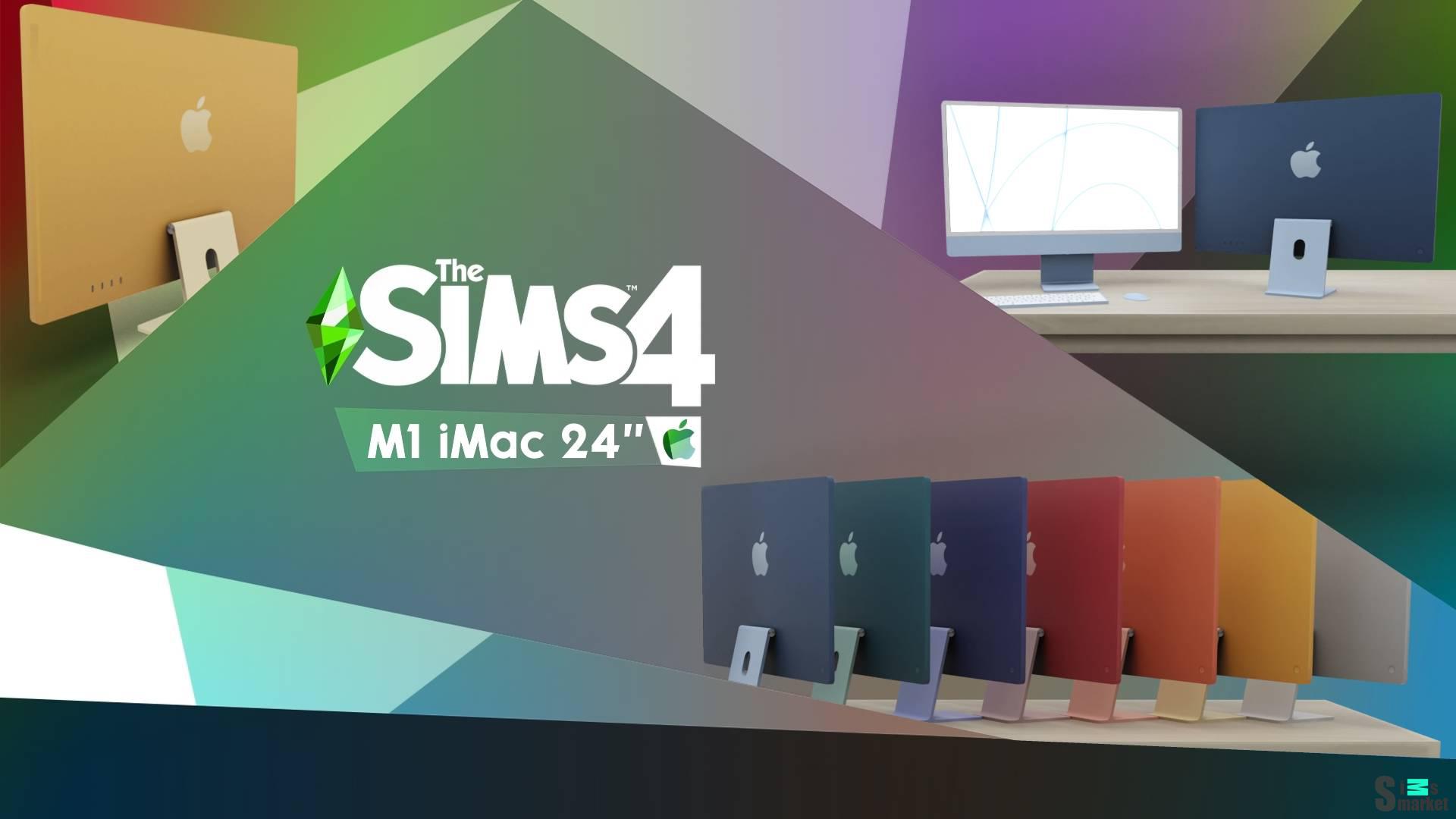 Компьютер "M1 iMac 24" для Симс 4 для Симс 4. Скачать мод