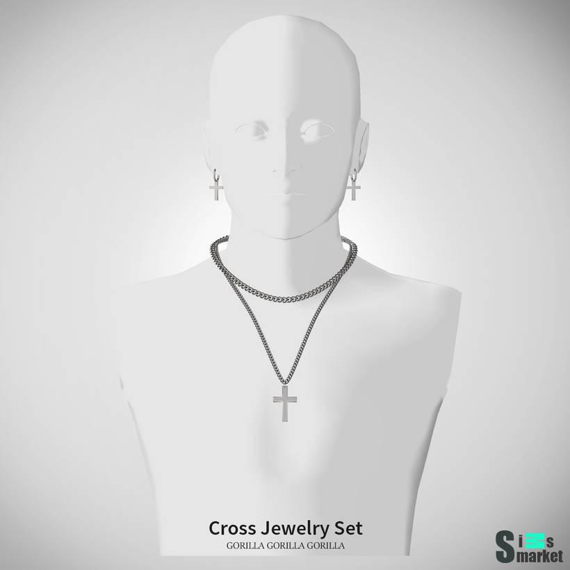 Комплект аксессуаров "Cross Jewelry Set" для Симс 4 для Симс 4. Скачать мод