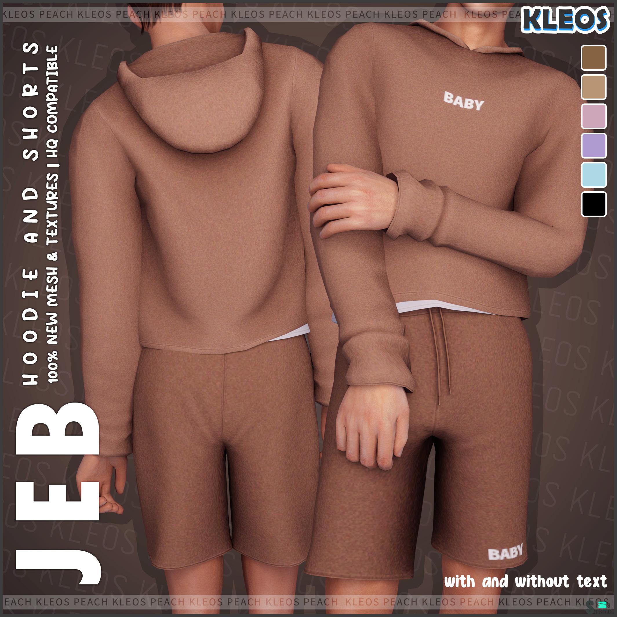 Комплект для сима "Jeb Hoodie And Shorts" для Симс 4. Скачать мод