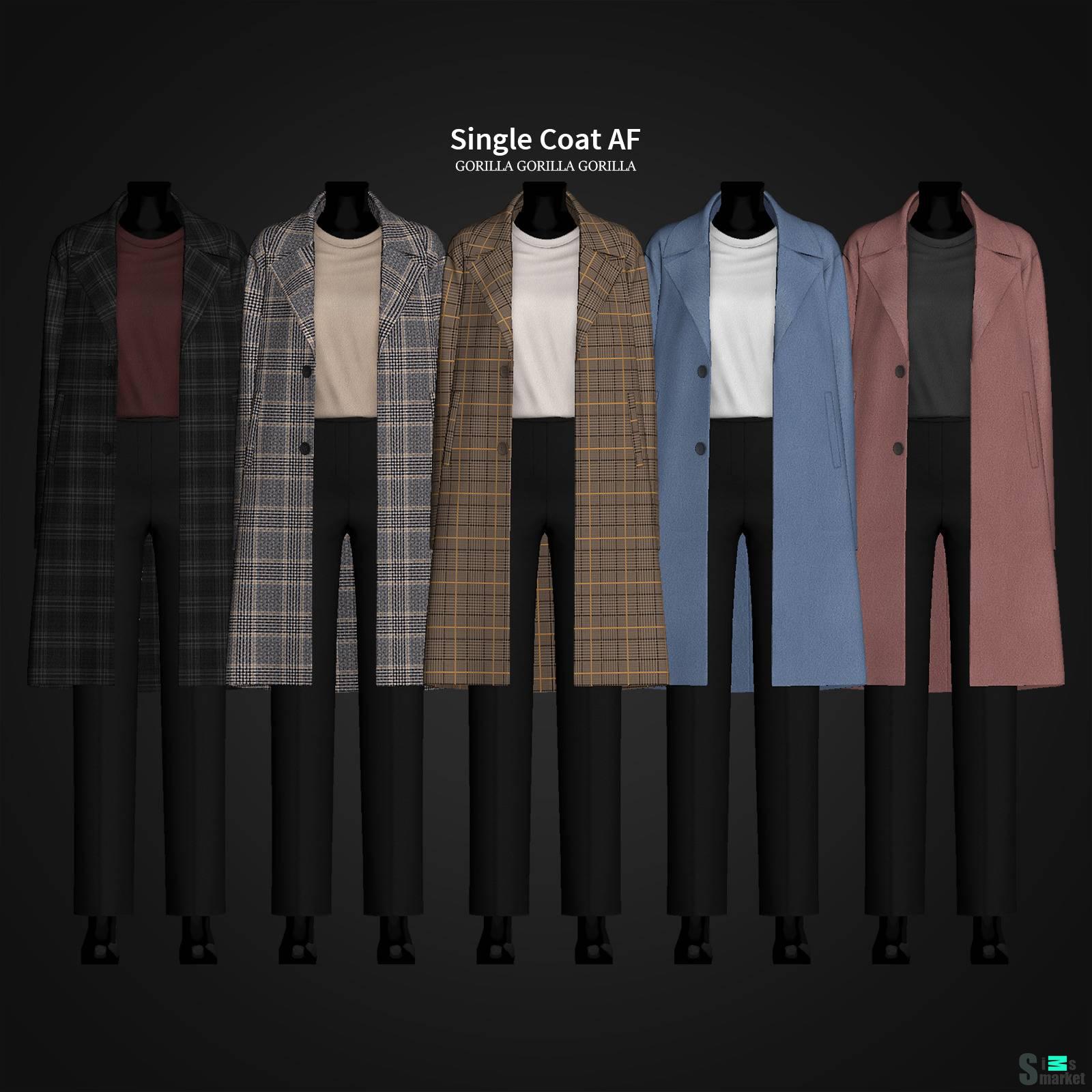 Комплект для симочки "Single Coat AF" для Симс 4 для Симс 4. Скачать мод Комплект для симочки "Single Coat AF" для Симс 4 для Симс 4. Скачать мод