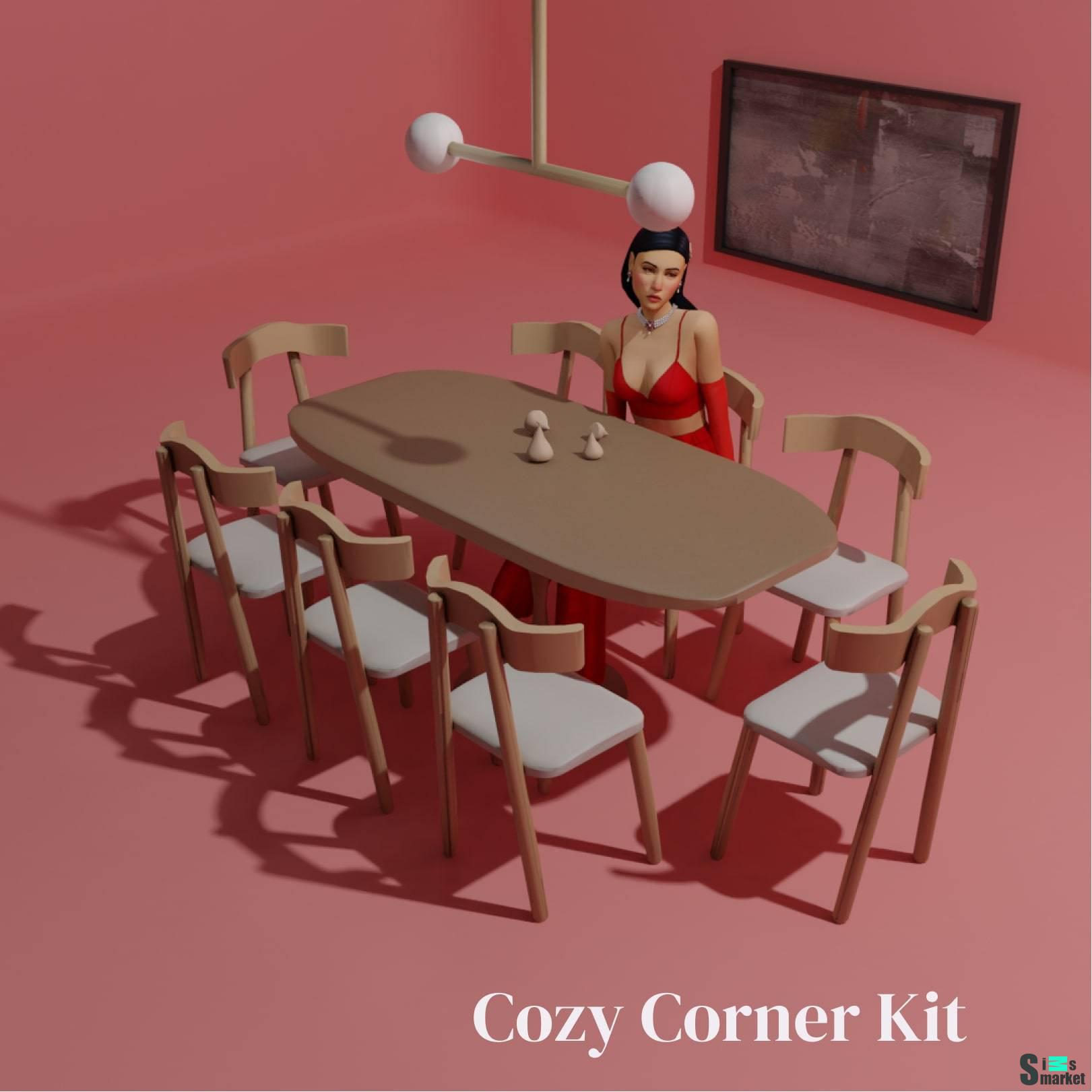 Комплект для столовой "Cozy Corner Kit" для Симс 4 для Симс 4. Скачать мод