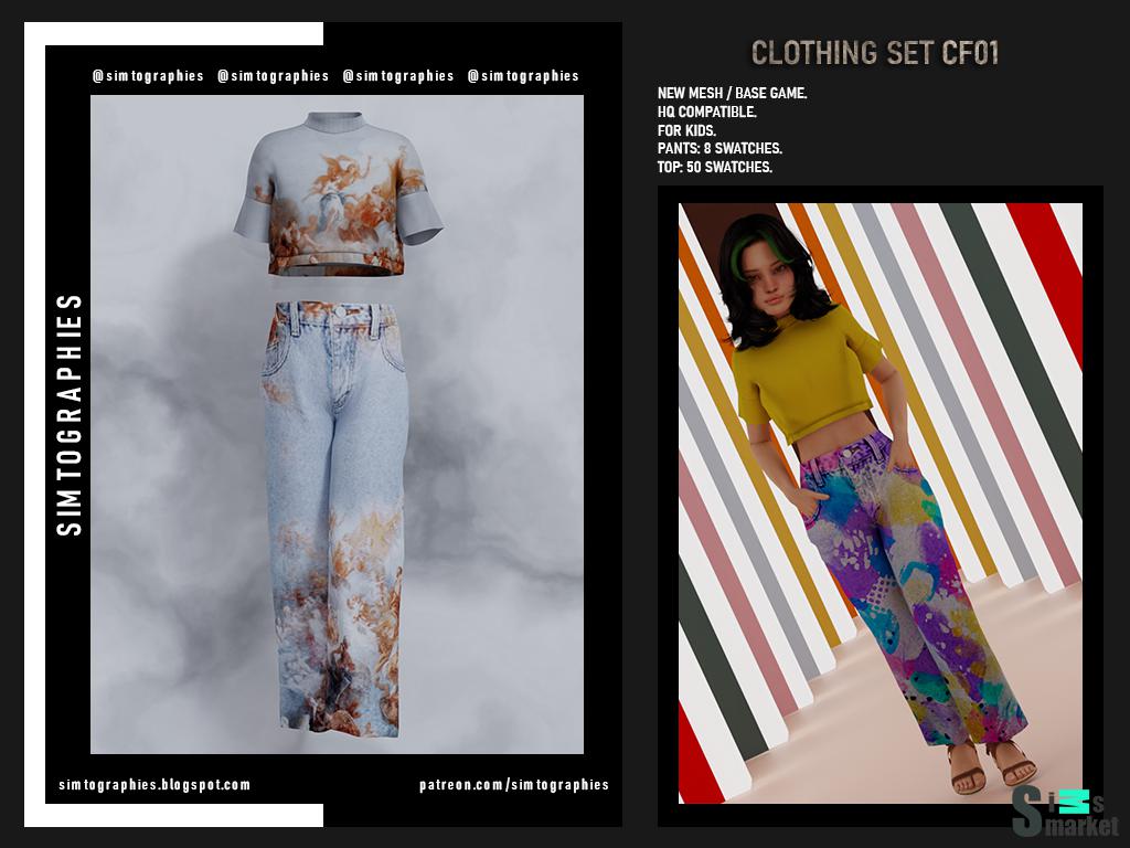 Комплект одежды CF01 для Симс 4. Скачать мод