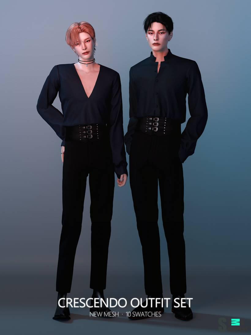 Комплект одежды "Crescendo Outfit Set" для Симс 4 для Симс 4. Скачать мод