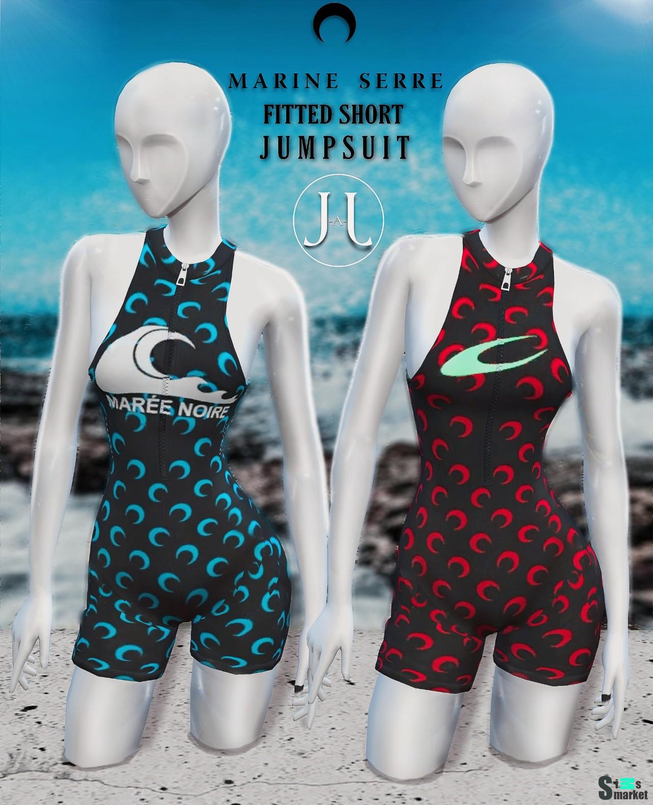 КОРОТКИЙ КОМБИНЕЗОН ОТ MARINE SERRE для Симс 4. Скачать мод