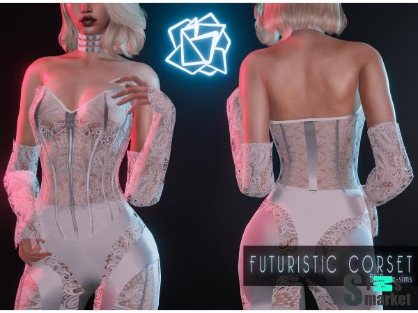 Корсет futuristic by bluerose-sims для Симс 4. Скачать мод