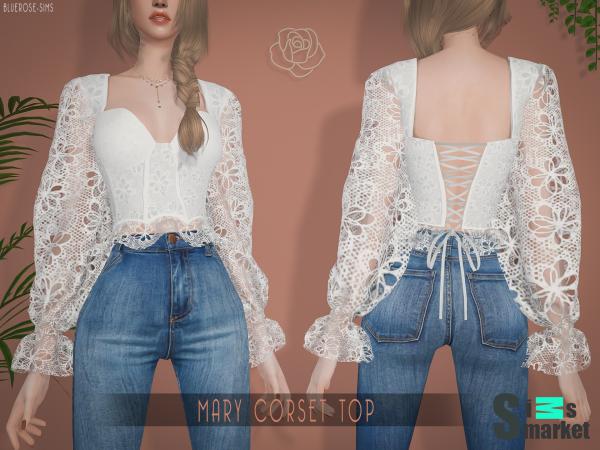 Корсет mary by bluerose-sims для Симс 4. Скачать мод