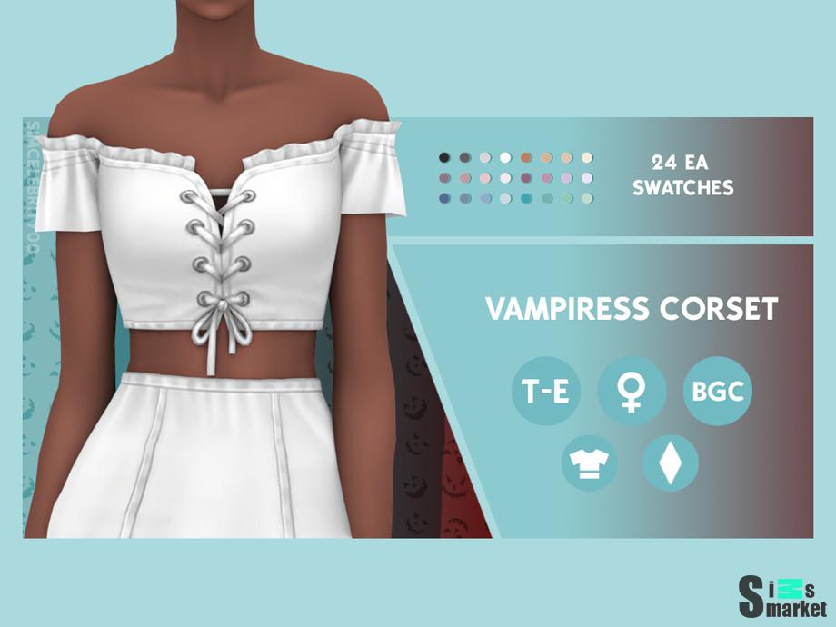 Корсет Vampiress by simcelebrity00 для Симс 4. Скачать мод