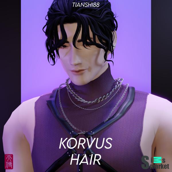 KORVUS HAIR для Симс 4. Скачать мод